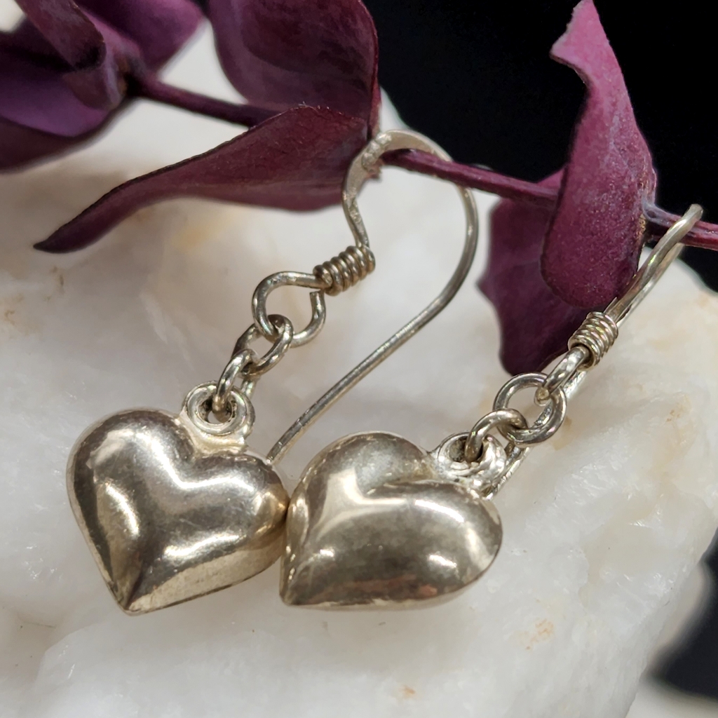 Solid Sterling Silver 925 Earrings Elegant Minimalist Small Heart